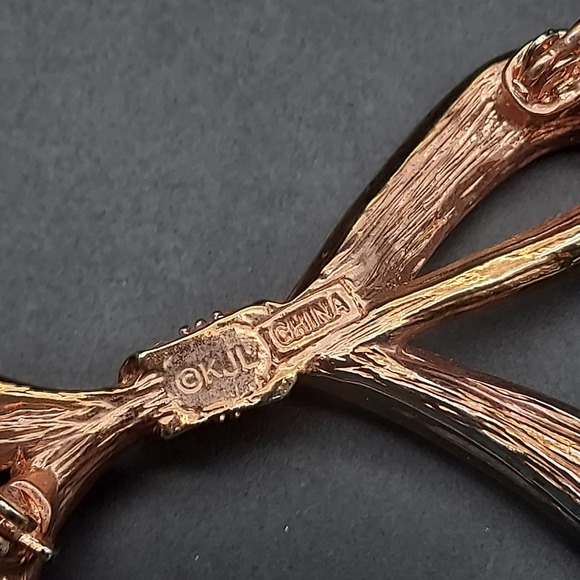 Kenneth Jay Lane Pink Rhinestone Brooch Vintage QVC Signed KJL Costume Jewelry - Picture 3 of 10